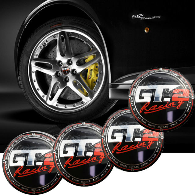 56mm Wheel Center Caps GT GT.2 Racing Hub Sticker for Honda Civic Ford Mercedes BMW 3 5 Skoda