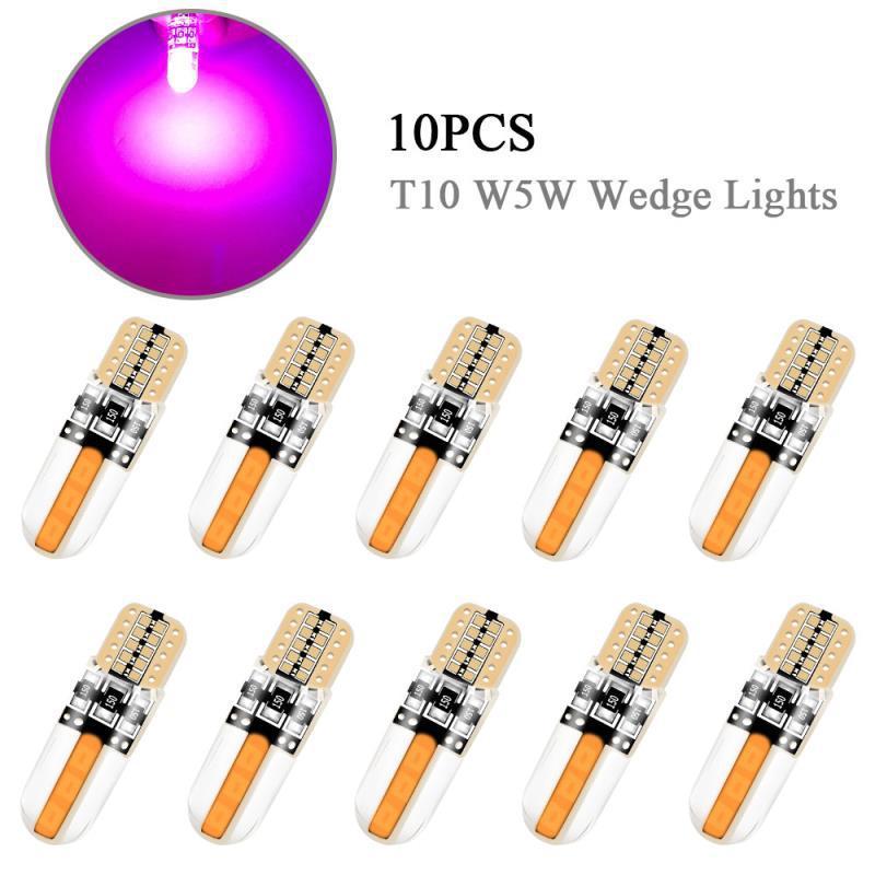 10x Car LED W5w T10 Side Light Silicone Short Crystal Lamp 168 194 2825 2827 LED Bulb