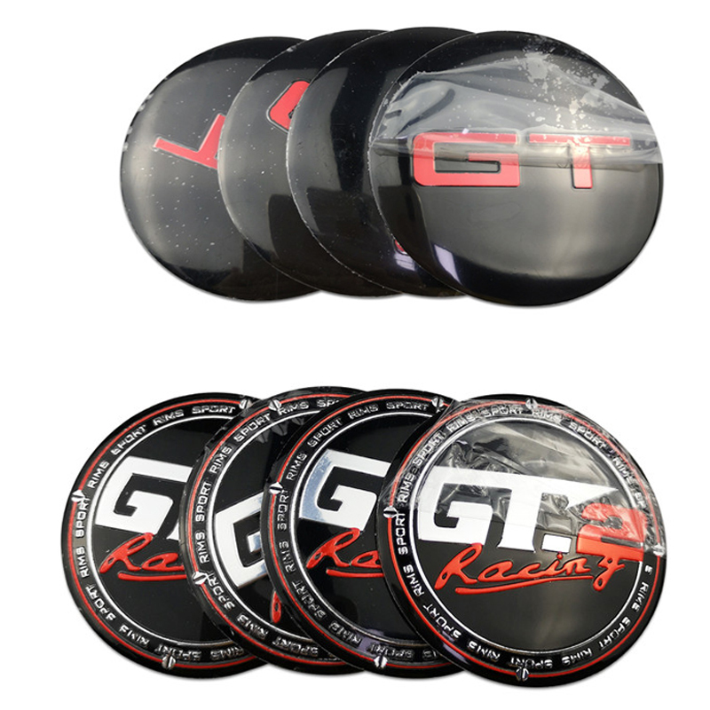 56mm Wheel Center Caps GT GT.2 Racing Hub Sticker for Honda Civic Ford Mercedes BMW 3 5 Skoda