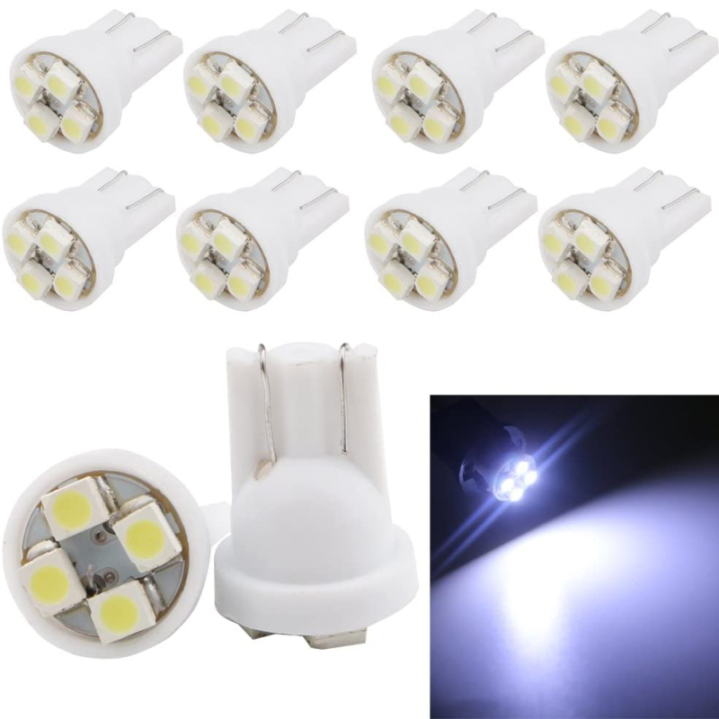 10x T10 Wedge LED Car Light Bulbs W5W Interior Dome Map Reading Lights Dashboard Light 12V