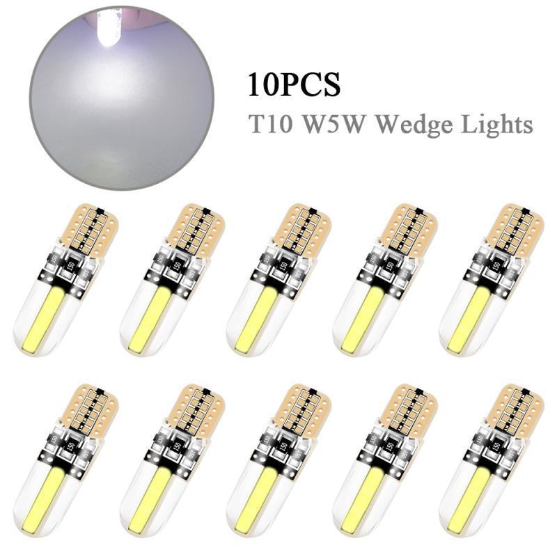 10x Car LED W5w T10 Side Light Silicone Short Crystal Lamp 168 194 2825 2827 LED Bulb