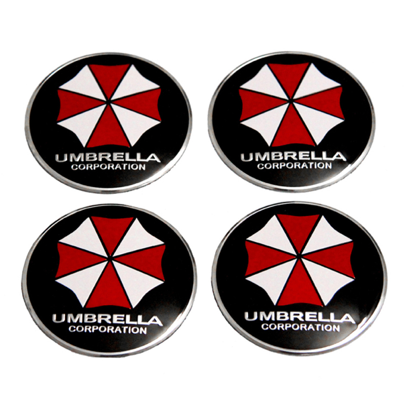 56mm Wheel Center Caps Umbrella Corp Hub Sticker For Mercedes Volvo Honda Dodge Jeep Ford Audi Toyota Hyundai Accent