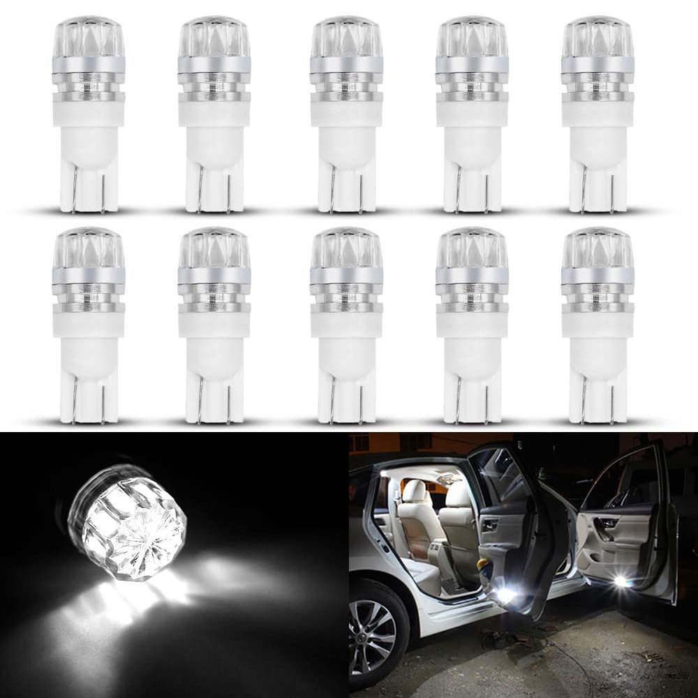 10x T10 168 194 192 168 175 T10 LED Lamp License Light Bulb Back-Up Front Sidemarker Indicator Signal Lights