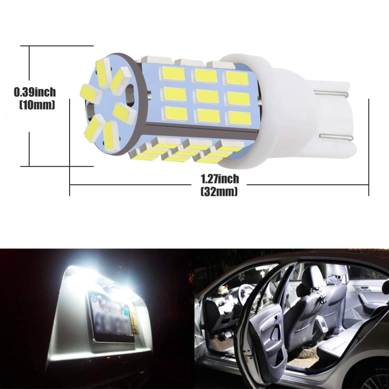 6x T10 LED Interior Lights Bulb for Car Trunk License Plate Side Marker Light