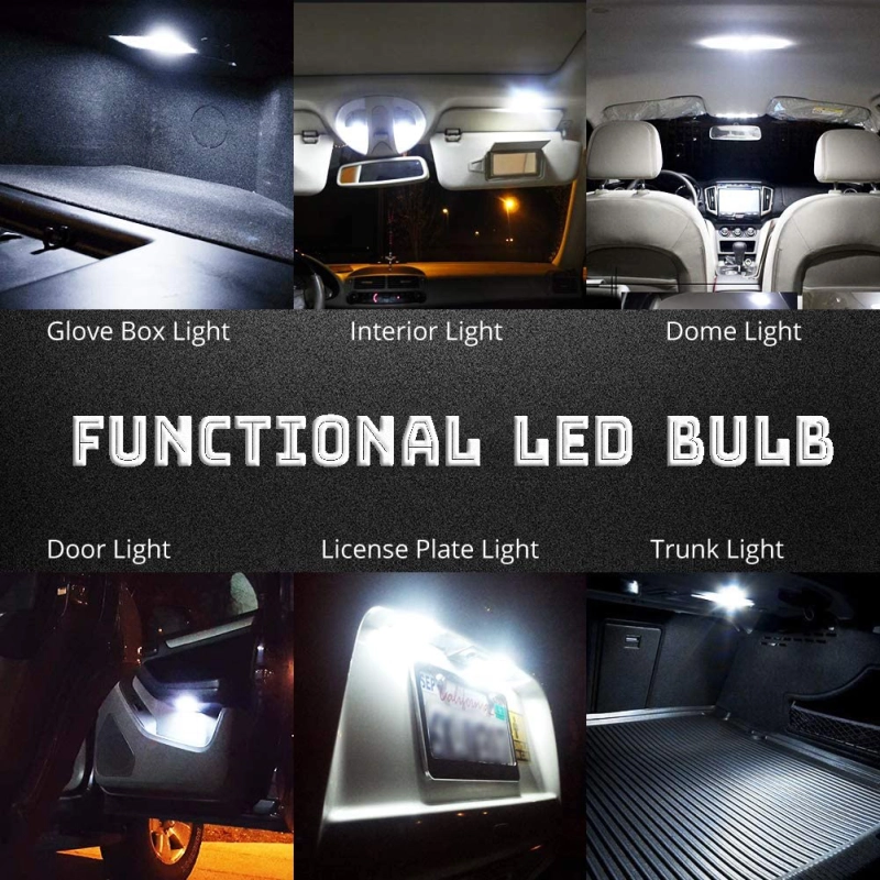 6x T10 LED Interior Lights Bulb for Car Trunk License Plate Side Marker Light