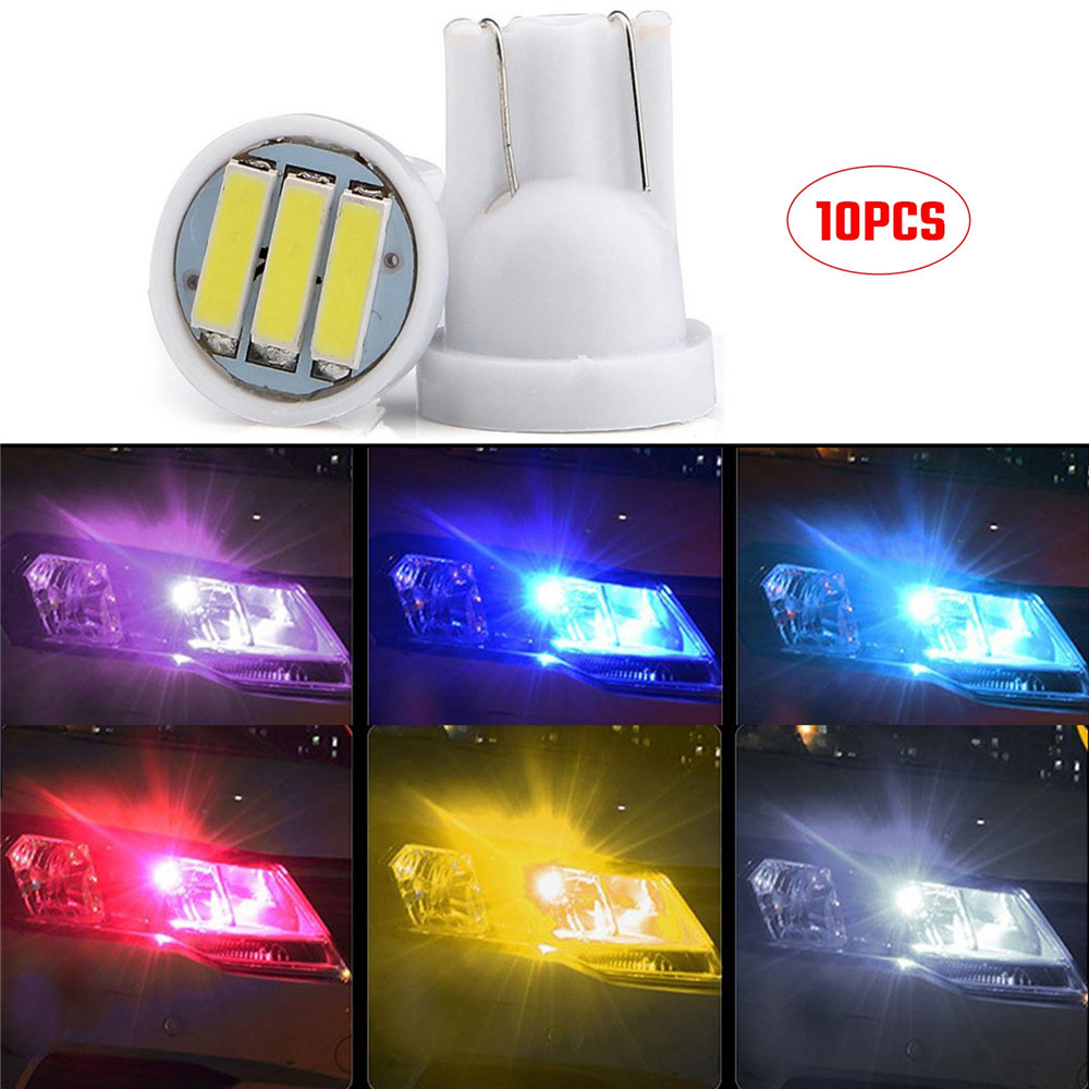 10x LED Automobile Instrument Bulb T10 W5w Reading Lamp Indicator Lamp