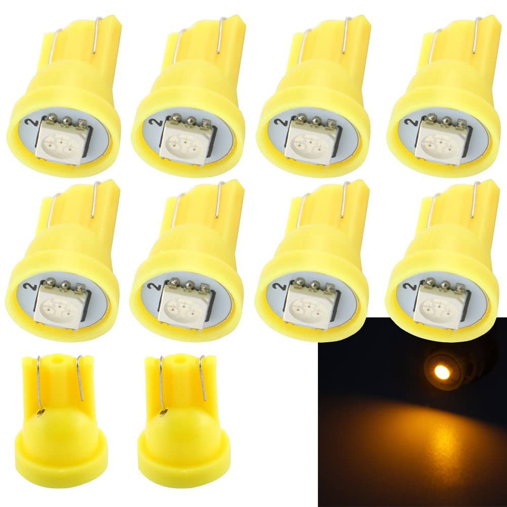 10x T10 W5W LED Bulb Car Light License Plate Instrument Door Reading Bulb for ATV Jeep Boat Suv Truck 12V
