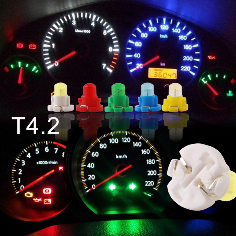 10x T3 F8 T4.2 Dashboard Light LED Bulbs Warning Indicator Interior Lights For Car Vehicle Instrument Lamps