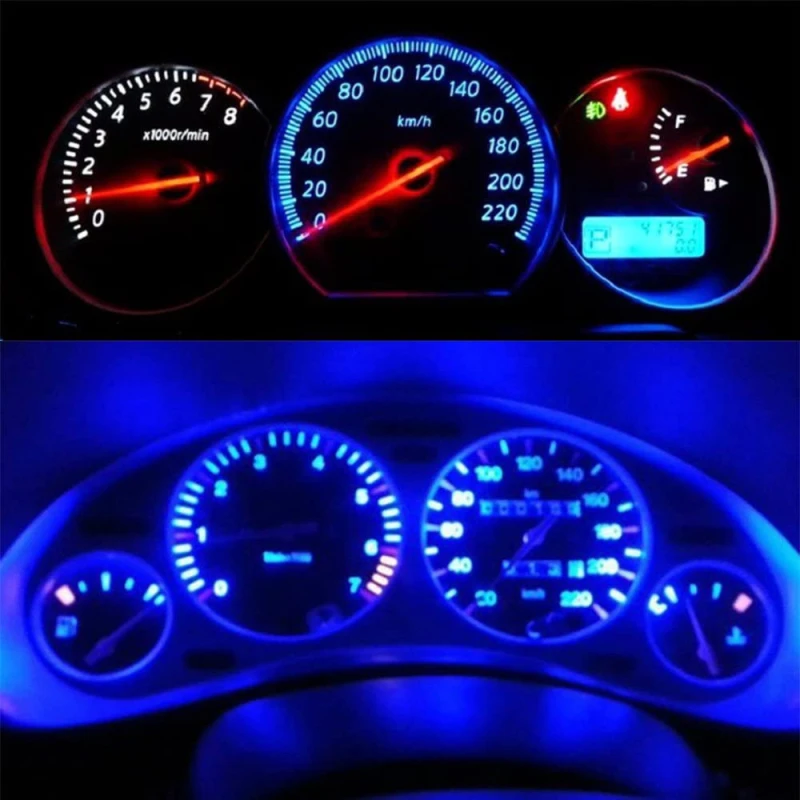 10x T5 B8.4D 5050 1SMD Car LED Dashboard Dash Gauge Instrument Lights Bulbs