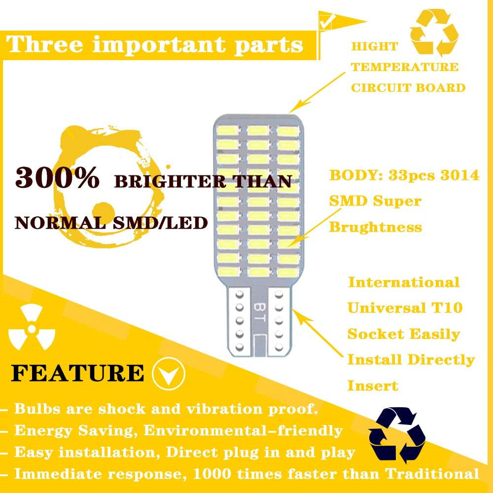 2x T10 921 922 912 LED Bulb for 12V RV Ceiling Dome Light/ RV Interior Lighting /Travel Trailer /Camper/ Boat