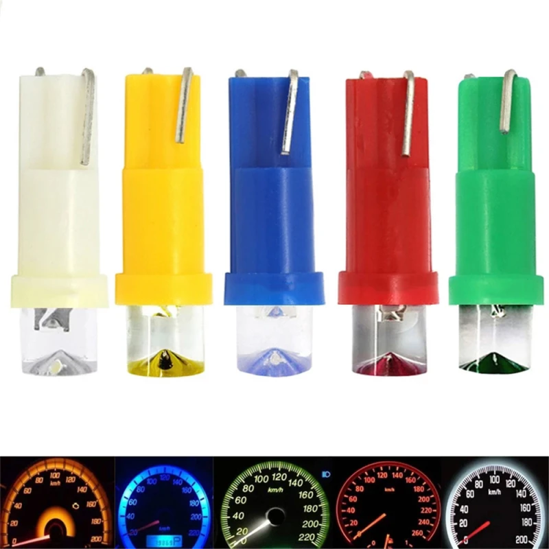 10x T5 LED W3W Concave Car Styling Wedge Dashboard Dash Gauge Light Lamp Bulb Base