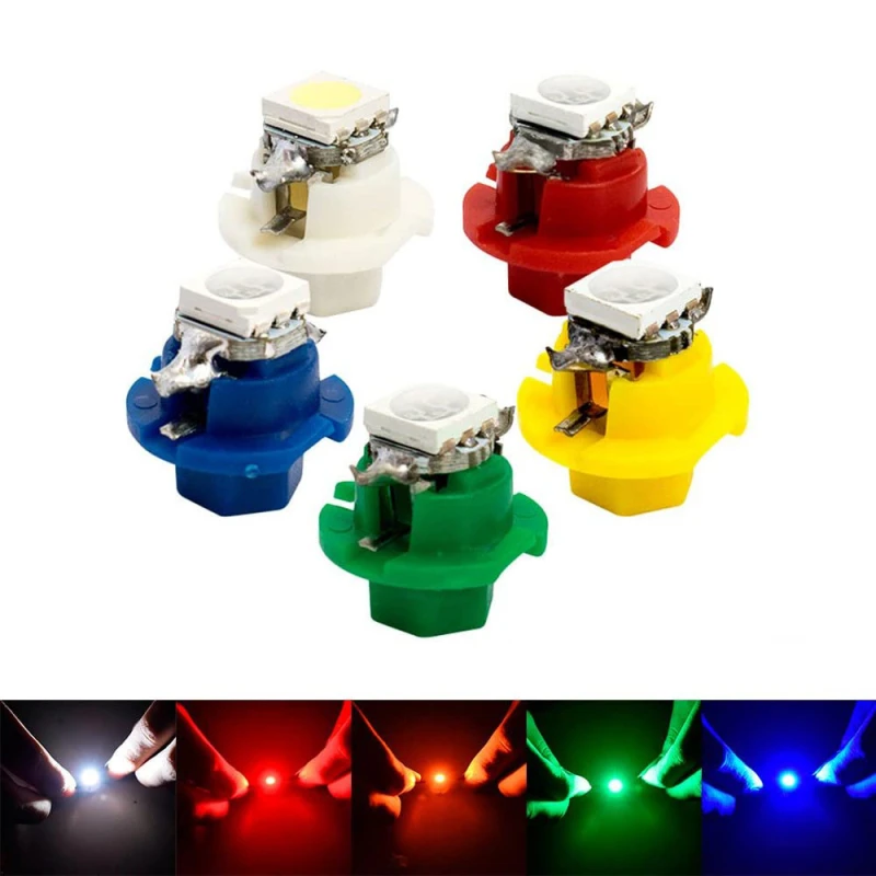 10x T5 B8.4D 5050 1SMD Car LED Dashboard Dash Gauge Instrument Lights Bulbs