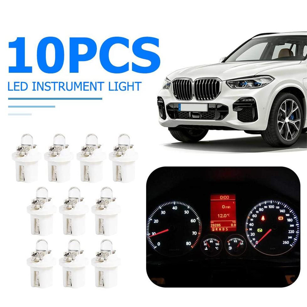 10x T5 B8.5D LED Car Light Auto Dashboard Instrument Light Bulbs