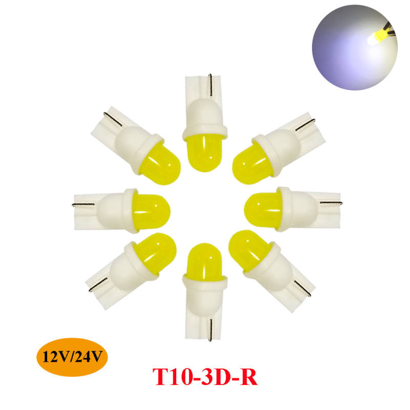 10x T10 3D COB LED 194 168 W5W Car Auto Wedge Lights Side Direction Indicator License Plate Light Door Map Dome Lamp