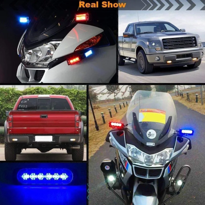 6LED Emergency Strobe Lights for Trucks Car Motorcycle