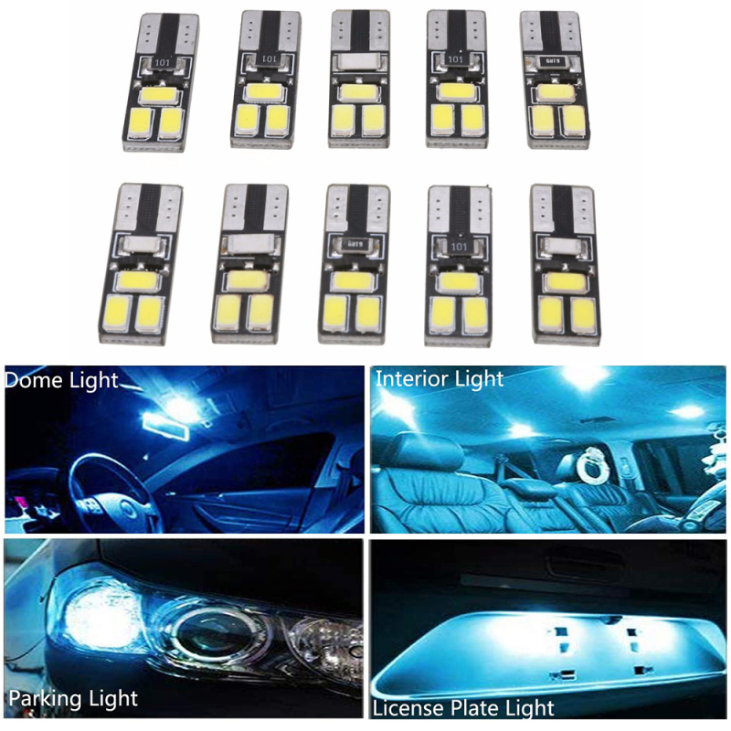 10x T10 W5W Car LED CANBUS Width Light License Plate Light