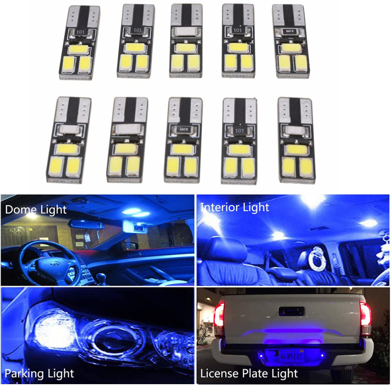 10x T10 W5W Car LED CANBUS Width Light License Plate Light