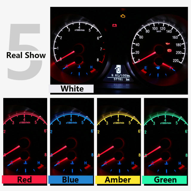 10x T5 T4w 12V LED PCB Auto Car Wedge Instrument Dashboard Dash Light Interior Lamp Bulb