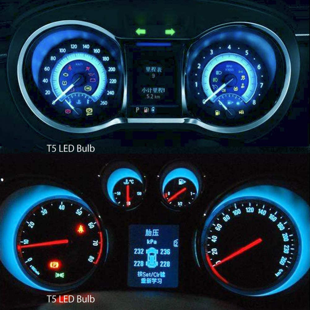 10x T5 74 73 2721 LED Bulb Dash Lights for Dashboard Instrument Panel Cluster AC Lights