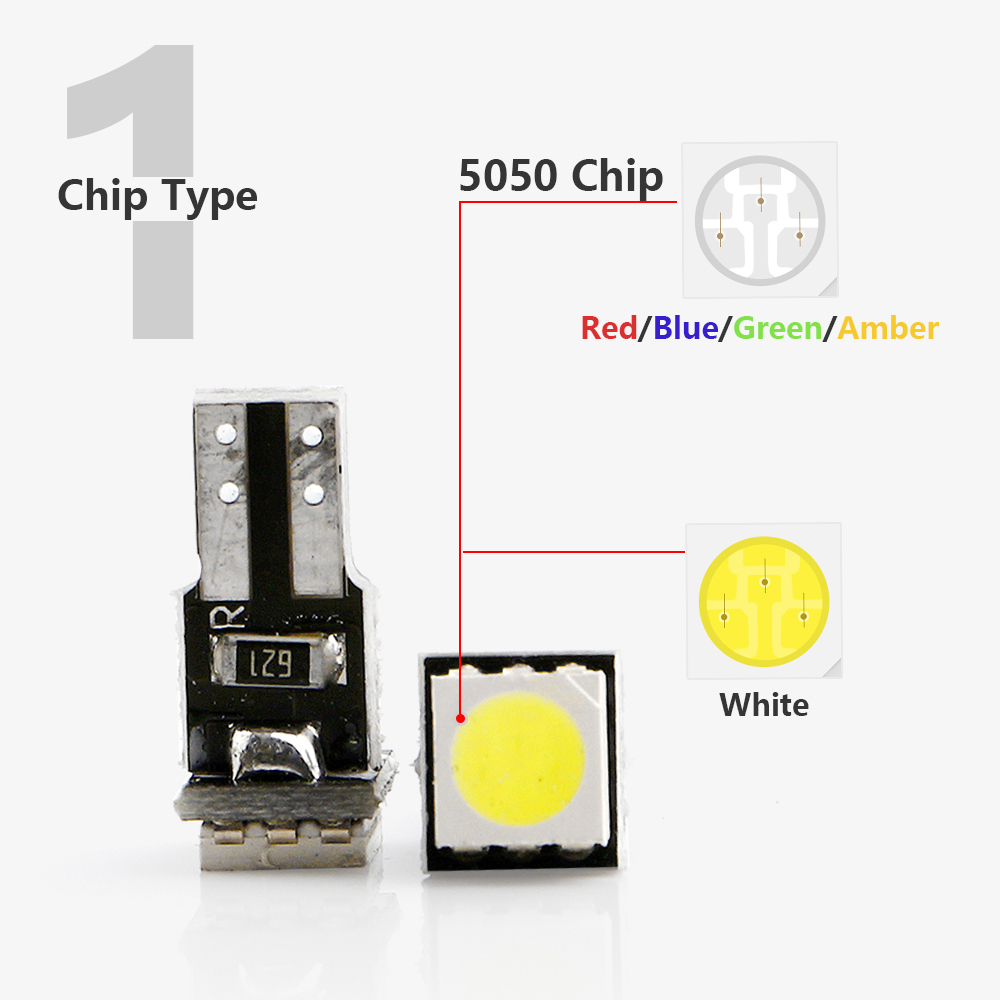 10x T5 T4w 12V LED PCB Auto Car Wedge Instrument Dashboard Dash Light Interior Lamp Bulb