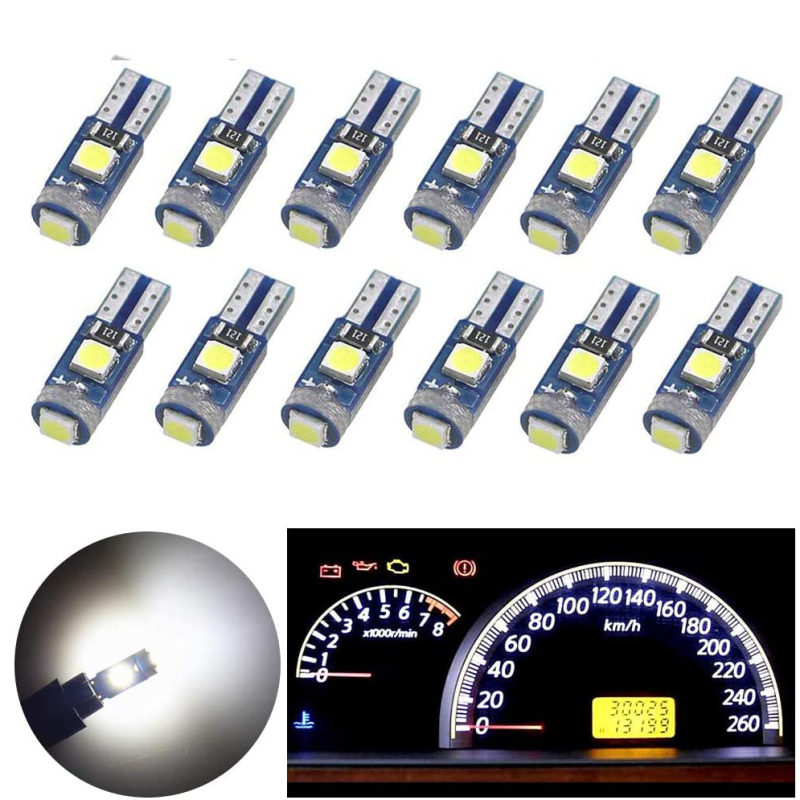 10x T5 74 73 2721 LED Bulb Dash Lights for Dashboard Instrument Panel Cluster AC Lights