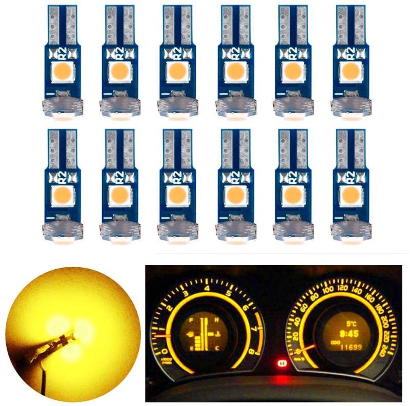 10x T5 74 73 2721 LED Bulb Dash Lights for Dashboard Instrument Panel Cluster AC Lights