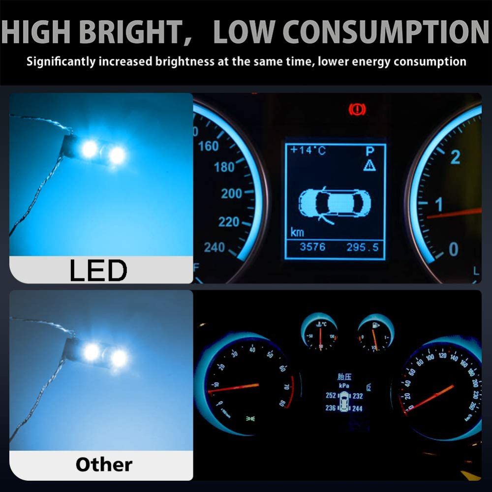 10x T5 74 73 2721 LED Bulb Dash Lights for Dashboard Instrument Panel Cluster AC Lights