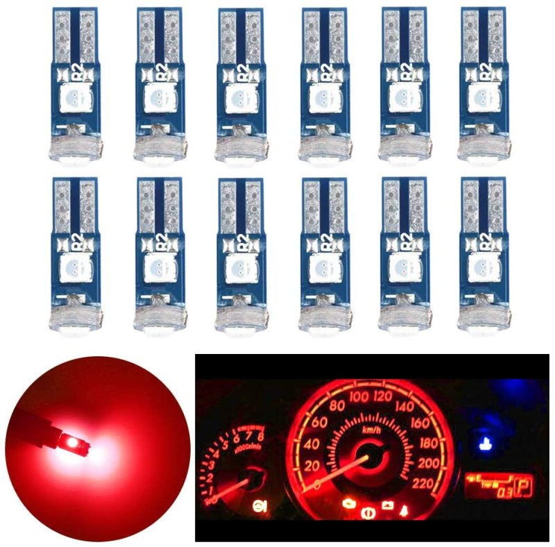 10x T5 74 73 2721 LED Bulb Dash Lights for Dashboard Instrument Panel Cluster AC Lights