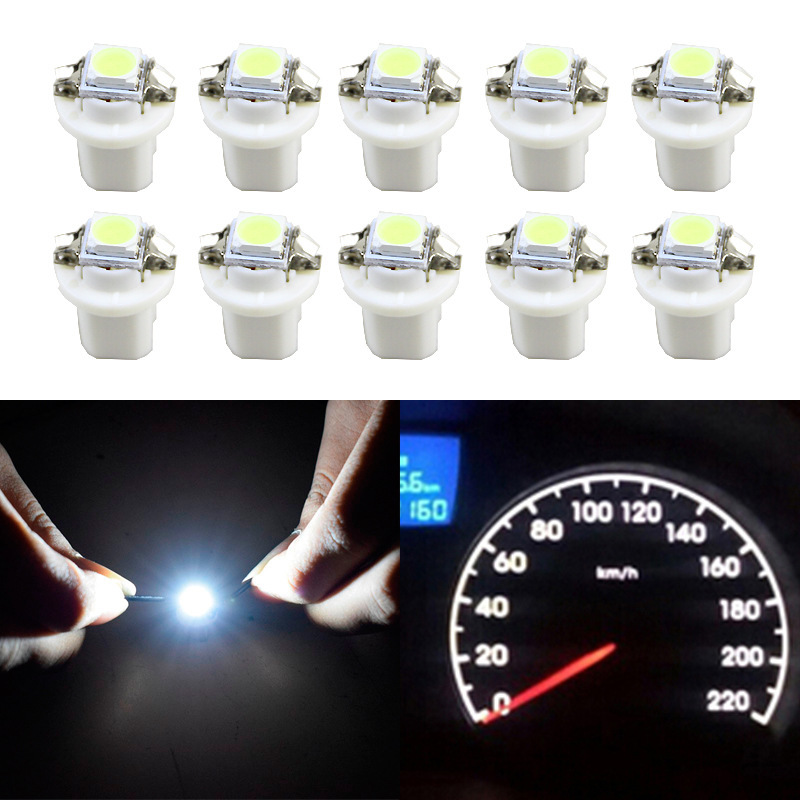 10x T5 B8.5D 5050 1SMD LED Dashboard Panel Dash Wedge Side Light Bulbs