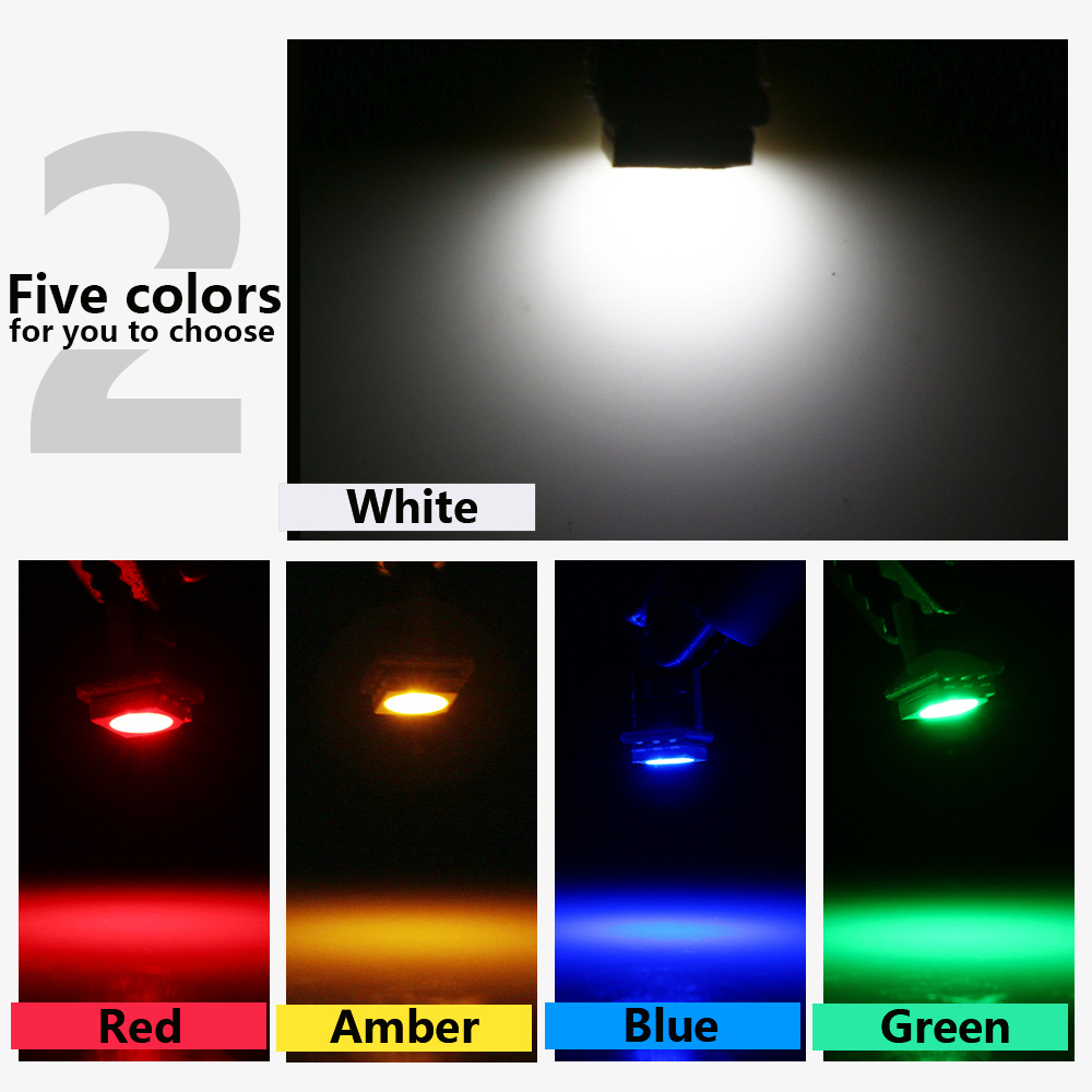 10x T5 T4w 12V LED PCB Auto Car Wedge Instrument Dashboard Dash Light Interior Lamp Bulb