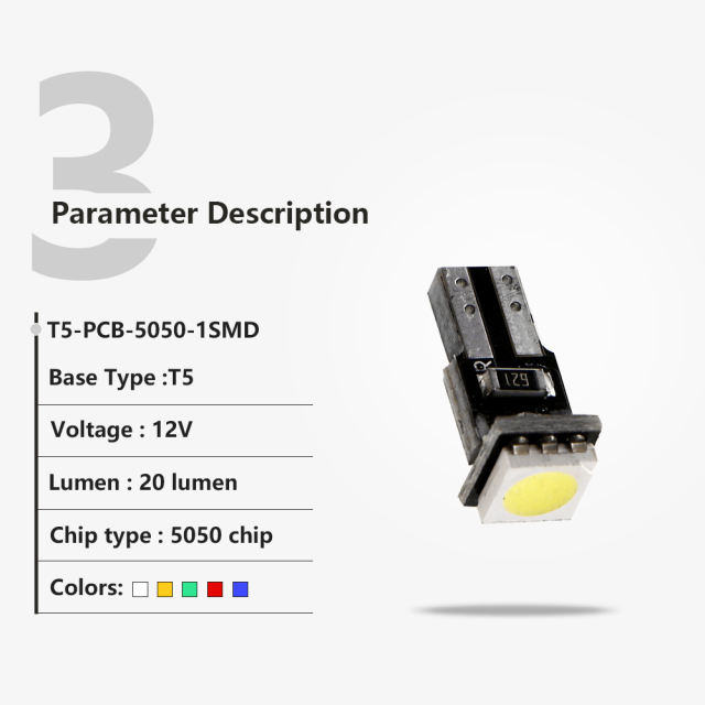 10x T5 T4w 12V LED PCB Auto Car Wedge Instrument Dashboard Dash Light Interior Lamp Bulb