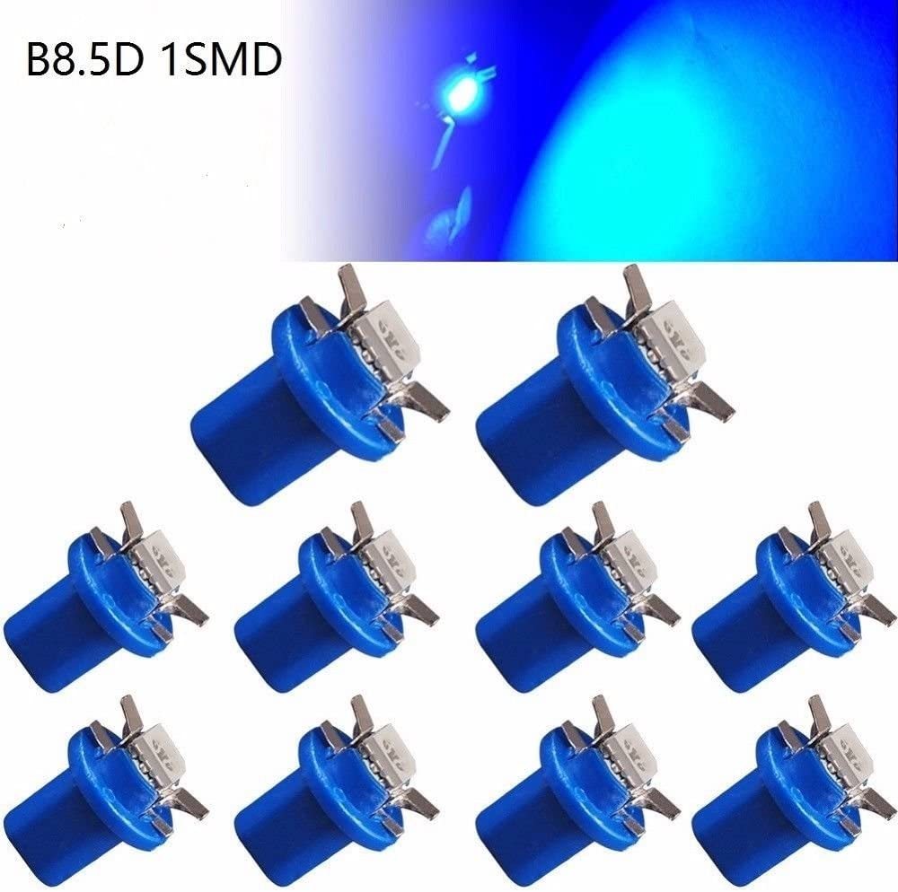 10x T5 B8.5D 5050 1SMD LED Dashboard Panel Dash Wedge Side Light Bulbs