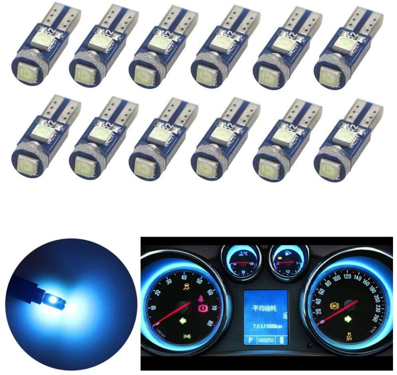 10x T5 74 73 2721 LED Bulb Dash Lights for Dashboard Instrument Panel Cluster AC Lights