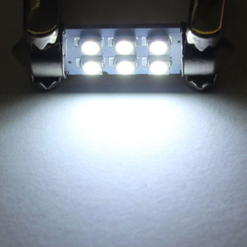 10x 31/36/39/41mm 1210 3528 6 LED Car Festoon Dome Light Bulbs