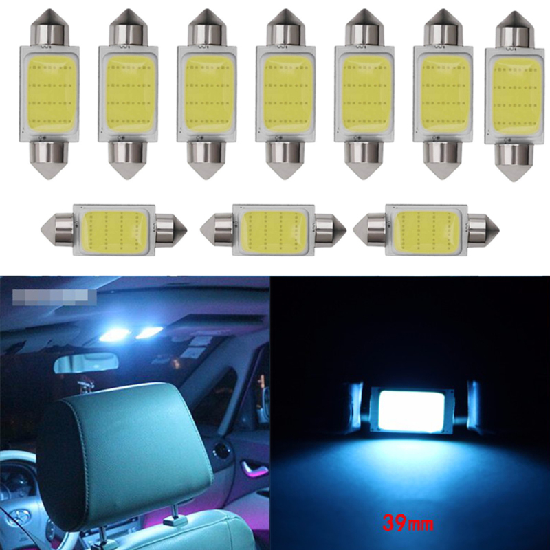 10x C10W C5W LED COB Festoon 31/36/39/41mm Car Interior Reading Light Dome Luggage Light