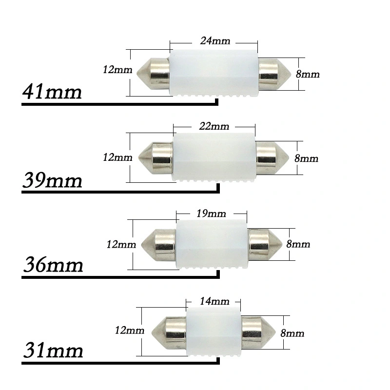 4x 31/36/39/41mm Festoon LED Light Bulbs 211-2 CANBUS for Car Interior Dome Map Door Light