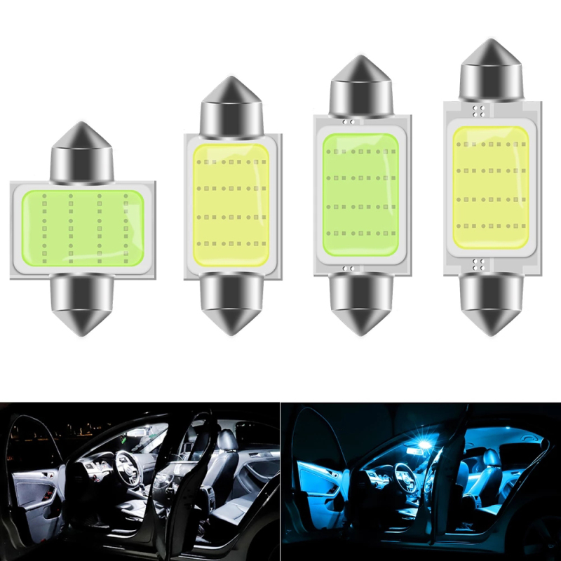 10x C10W C5W LED COB Festoon 31/36/39/41mm Car Interior Reading Light Dome Luggage Light