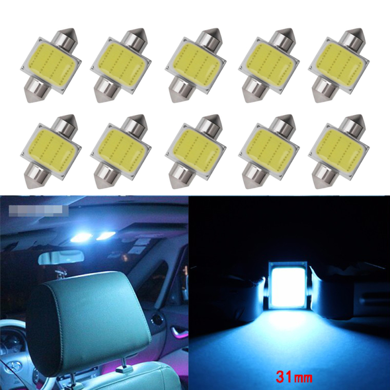 10x C10W C5W LED COB Festoon 31/36/39/41mm Car Interior Reading Light Dome Luggage Light