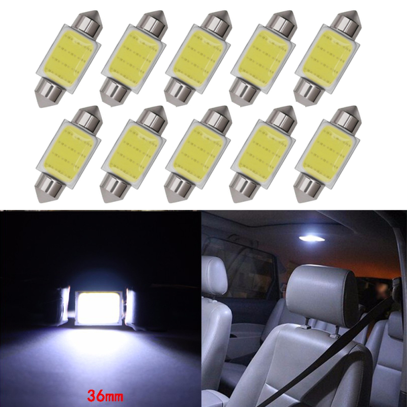 10x C10W C5W LED COB Festoon 31/36/39/41mm Car Interior Reading Light Dome Luggage Light