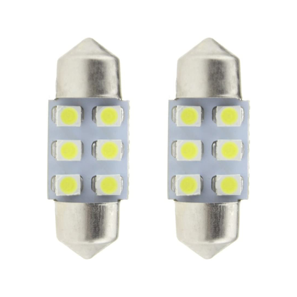 10x 31/36/39/41mm 1210 3528 6 LED Car Festoon Dome Light Bulbs