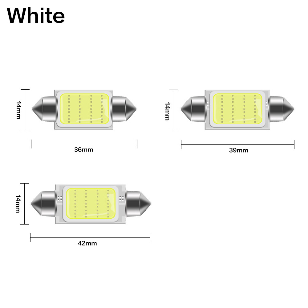 10x C10W C5W LED COB Festoon 31/36/39/41mm Car Interior Reading Light Dome Luggage Light