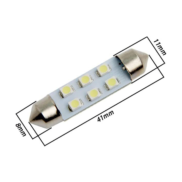 10x 31/36/39/41mm 1210 3528 6 LED Car Festoon Dome Light Bulbs