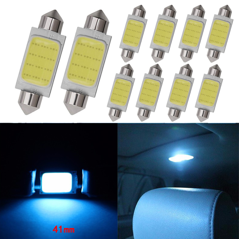 10x C10W C5W LED COB Festoon 31/36/39/41mm Car Interior Reading Light Dome Luggage Light