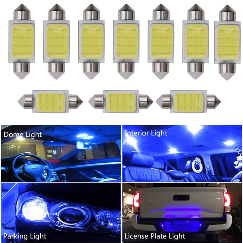 10x C10W C5W LED COB Festoon 31/36/39/41mm Car Interior Reading Light Dome Luggage Light