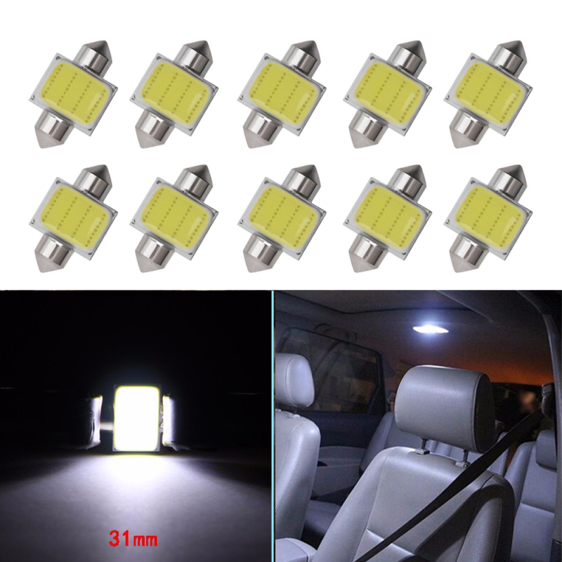 10x C10W C5W LED COB Festoon 31/36/39/41mm Car Interior Reading Light Dome Luggage Light