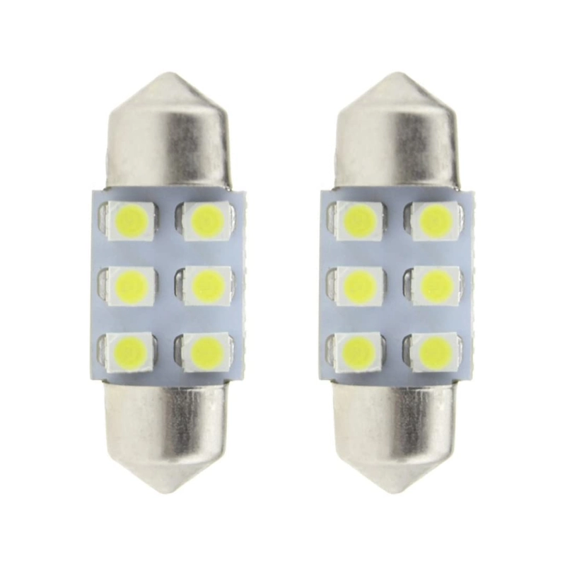 10x 31/36/39/41mm 1210 3528 6 LED Car Festoon Dome Light Bulbs