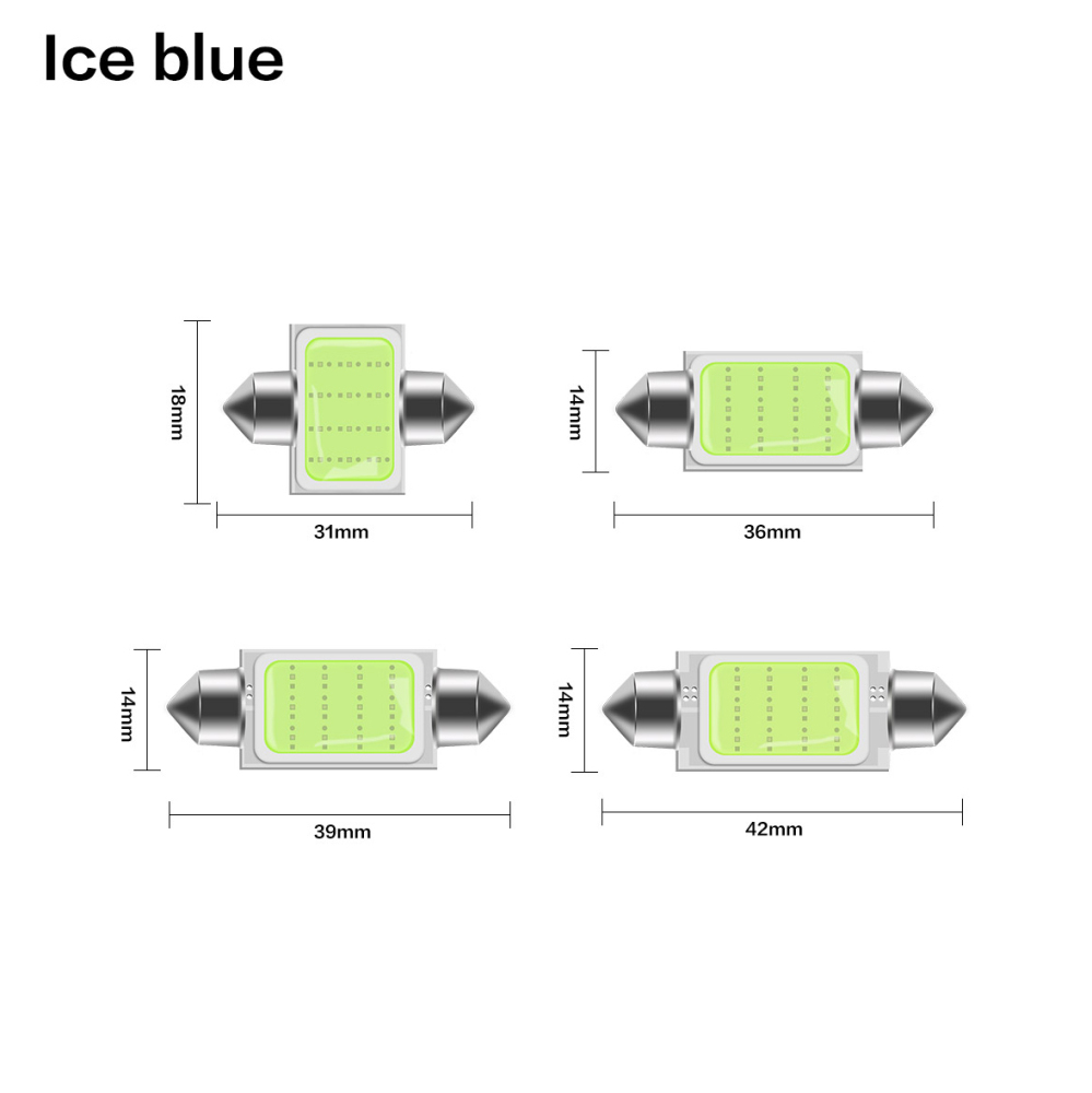 10x C10W C5W LED COB Festoon 31/36/39/41mm Car Interior Reading Light Dome Luggage Light