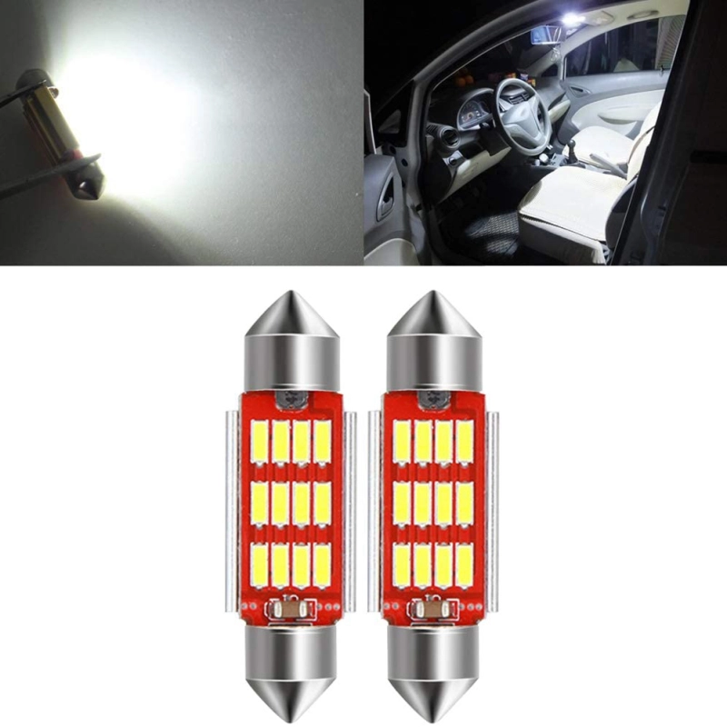 2x 31/36/39/41mm Festoon LED Interior Light Bulbs for Map Dome License Plate Lights Lamps