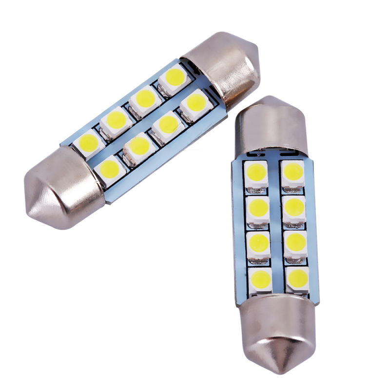 10x Car Interior 31/36/39/41mm 3528/1210 SMD 8LED Festoon LED Dome Lamp Bulb 12V