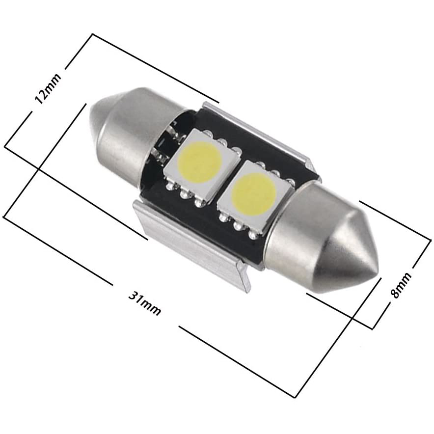 10x 31mm(1.25") LED Bulb CANBUS Festoon Car Interior Dome Map Trunk Cargo Bulbs DE3021 DE3022 DE3023 DE3175 Lights